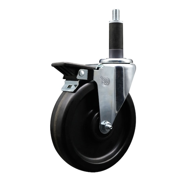 6'' Phenolic Swivel 1'' Expanding Stem Caster with Brake